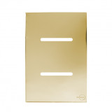 Placa p/ 2 Interruptores 4x2 - Novara Glass Dourado